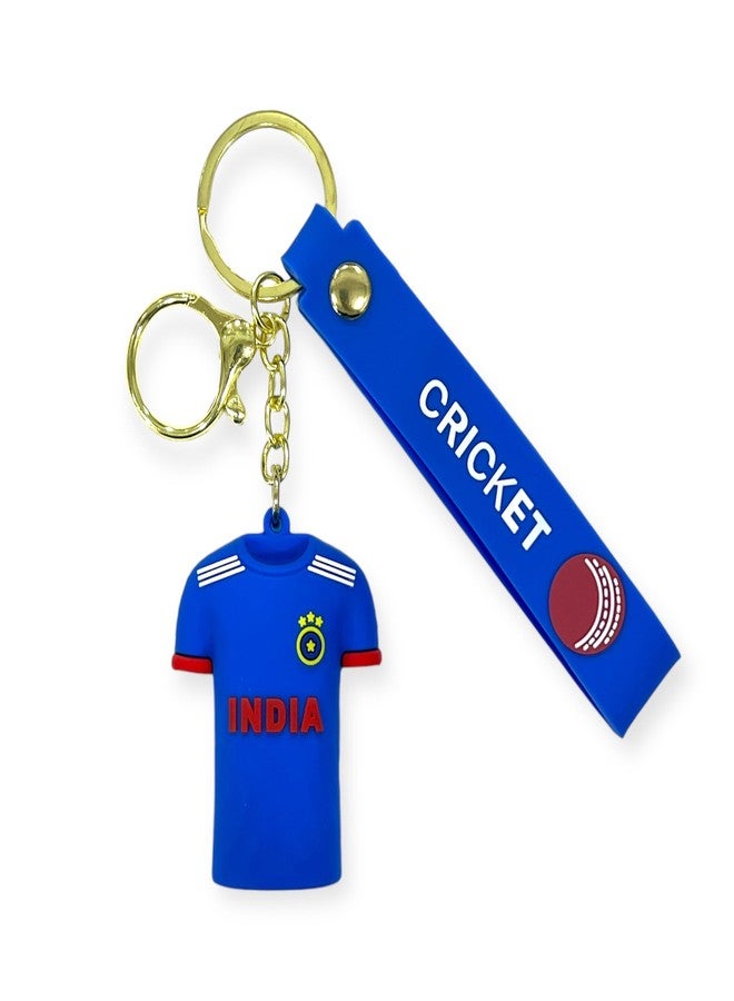 AUGEN Premium Action Character 3D Rubber Silicone Keychain M S Dhoni Tshirt For Car & Bike Gifting With Key Ring Anti-Rust (Pack Of 1) - Image 2